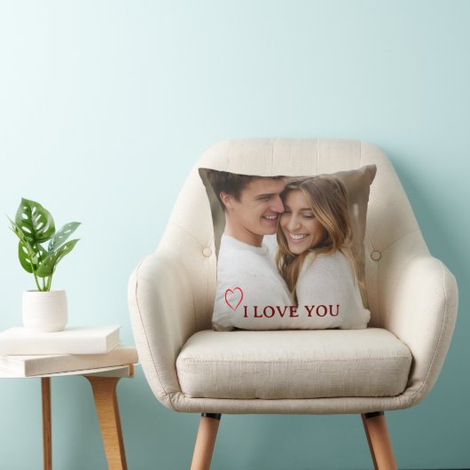 Personalized Photo Valentine's Day Throw Pillow クッション (椅子)