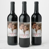 Personalized Photo Valentine's Day Wine Label ワインラベル (ボトル)