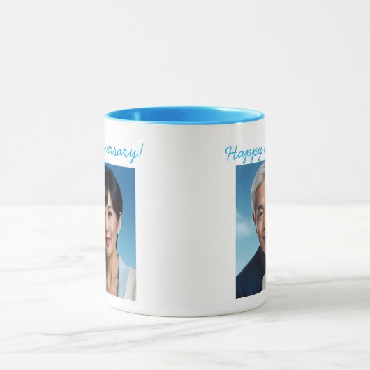 Personalized Photo Wedding Anniversary Mug マグカップ (中央)