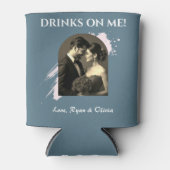 Personalized Photo Wedding Paw Print & Drinks On M 缶クーラー (正面)