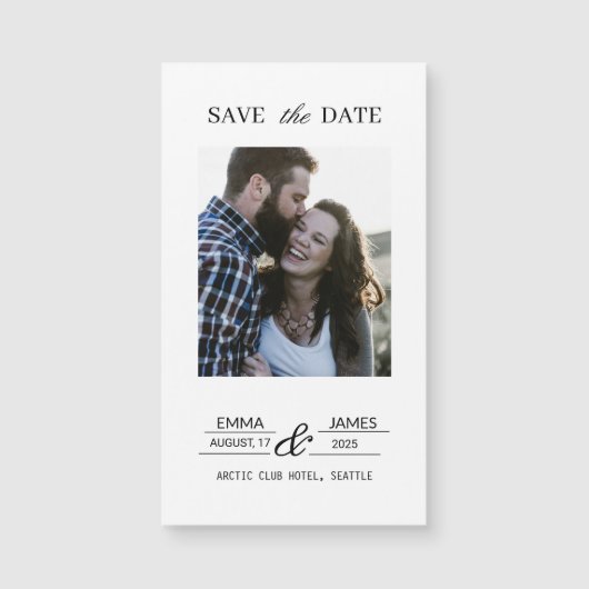 Personalized Photo Wedding Save the Date magnet (正面)