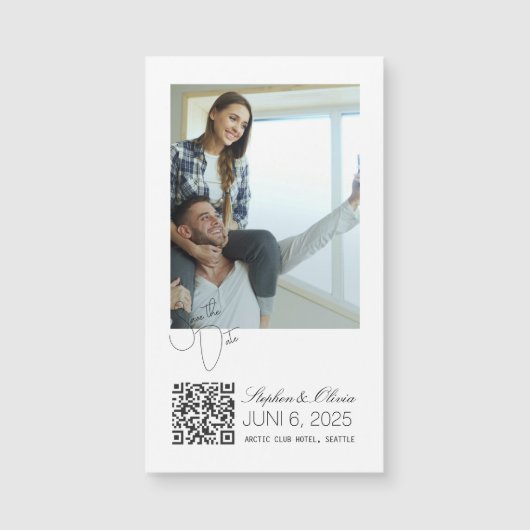 Personalized Photo Wedding Save the Date magnet (正面)
