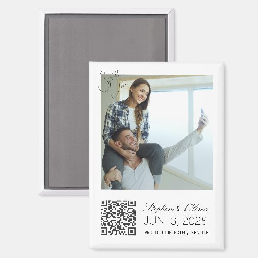 Personalized Photo Wedding Save the Date magnet マグネット (正面/裏面)