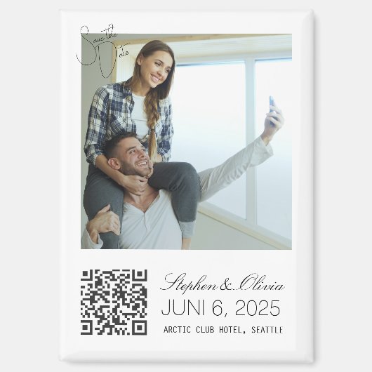 Personalized Photo Wedding Save the Date magnet マグネット (正面)
