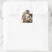 Personalized Photo Wedding "Thank You" Sticker スクエアシール (バッグ)