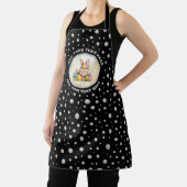 Personalized Photo with Pearls Circle on Black エプロン (インサイチュ)