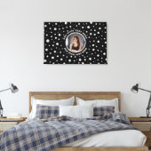 Personalized Photo with Pearls Circle on Black キャンバスプリント (インサイチュ (寝室))