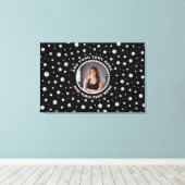 Personalized Photo with Pearls Circle on Black キャンバスプリント (インサイチュ (ウッドフロア))