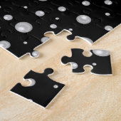 Personalized Photo with Pearls Circle on Black ジグソーパズル (側面)