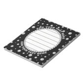 Personalized Photo with Pearls Circle on Black ノートパッド (回転)