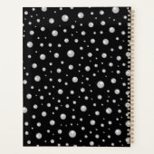 Personalized Photo with Pearls Circle on Black プランナー手帳 (裏面)