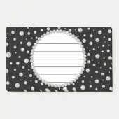 Personalized Photo with Pearls Circle on Black ポストイット (正面)