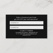 Personalized Photo with Pearls Circle on Black 紹介カード (裏面)