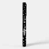 Personalized Photo with Pearls Circle on Black Case-Mate iPhoneケース (裏面 / 右)