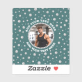 Personalized Photo with Pearls Circle on Teal シール (シート)