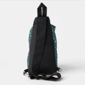 Personalized Photo with Pearls Circle on Teal スリングバッグ (裏面)