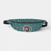 Personalized Photo with Pearls Circle on Teal ファニーパック (正面)