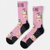 Personalized Photo With Text for Men & Women  ソックス (左)