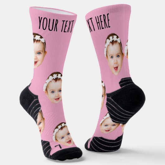 Personalized Photo With Text for Men & Women  ソックス (傾斜あり)