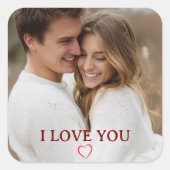 Personalized Photo You&Me Valentine's Day Sticker スクエアシール (正面)