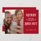 Personalized Photos and Theme Color Christmas Card シーズンカード (正面/裏面)