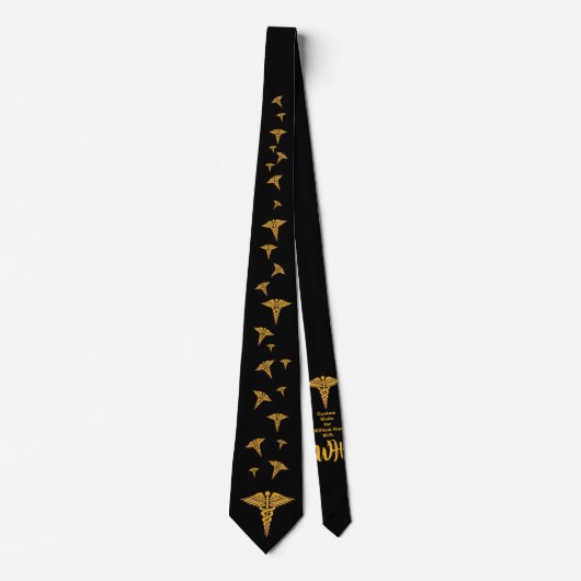 Personalized Physician's Caduceus Neck Tie ネクタイ (正面)