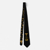 Personalized Physician's Caduceus Neck Tie ネクタイ (裏面)