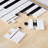 Personalized Piano Keys Gold Polka Dots Pattern ジグソーパズル (側面)