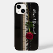 Personalized Piano with a red rose - romantic Case-Mate iPhoneケース (裏面)
