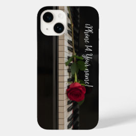 Personalized Piano with a red rose - romantic Case-Mate iPhone 14ケース