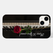 Personalized Piano with a red rose - romantic Case-Mate iPhoneケース (裏面 (横))