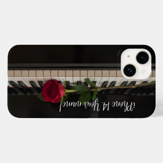 Personalized Piano with a red rose - romantic Case-Mate iPhoneケース (裏面 (横))