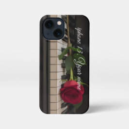 Personalized Piano with a red rose - romantic  iPhone 13 Miniケース