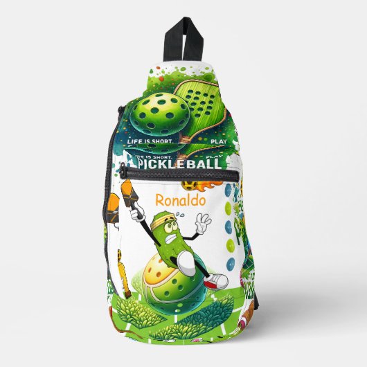 Personalized Pickleball Accessories Grab-n-Go スリングバッグ (正面)