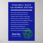 Personalized Pickleball California Edition ポスター (正面)