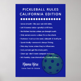 Personalized Pickleball California Edition ポスター