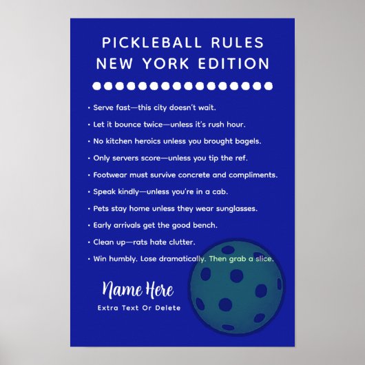 Personalized Pickleball New York Edition Poster ポスター (正面)