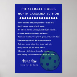 Personalized Pickleball North Carolina Edition ポスター