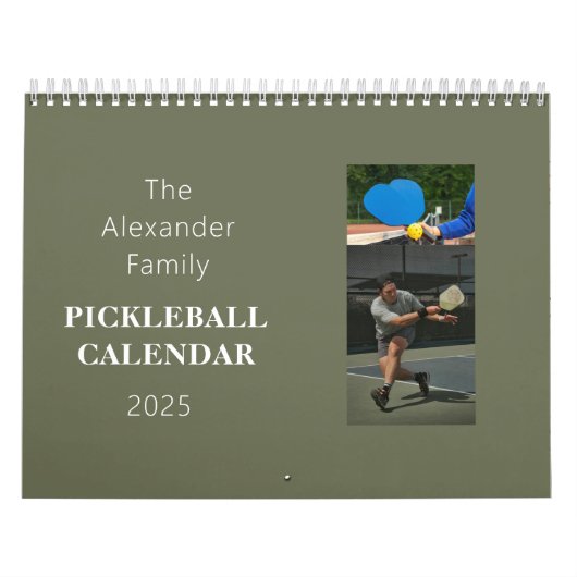 Personalized Pickleball Photo Calendar カレンダー (カバー)