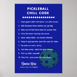 Personalized Pickleball Rules CHILL CODE ポスター