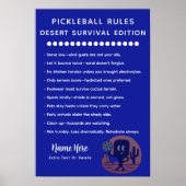 Personalized Pickleball Rules Desert Survival ポスター (正面)