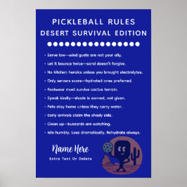 Personalized Pickleball Rules Desert Survival ポスター