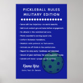 Personalized Pickleball Rules MILITARY EDITION ポスター (正面)