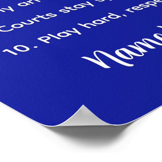 Personalized Pickleball Rules NO EXCUSES Gift ポスター (角)