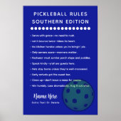 Personalized Pickleball Rules Southern Edition ポスター (正面)
