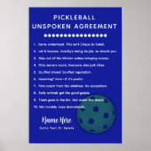 Personalized Pickleball Rules UNSPOKEN ポスター (正面)