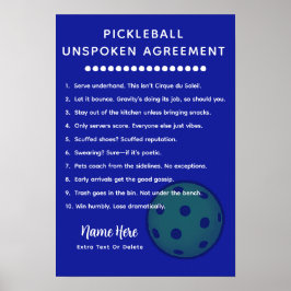Personalized Pickleball Rules UNSPOKEN ポスター