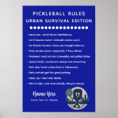 Personalized Pickleball Rules Urban Survival ポスター (正面)