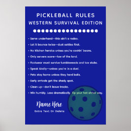 Personalized Pickleball Rules Western Survival ポスター