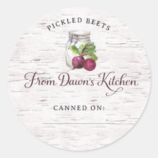 Personalized Pickled Beets Canning Stickers ラウンドシール